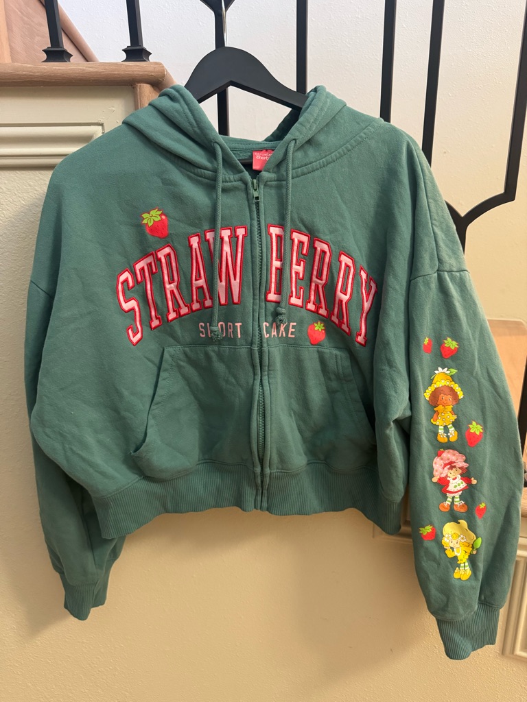 Strawberry Shortcake Brand Green Strawberry ZipUp Hoodie